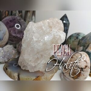 5" Rare Peach Halite Crystal Cluster